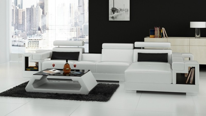 L-shape Sofa Couch Upholstery Suite Living landscape Design Corner sofa Leather