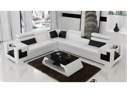 Corner sofa Sofa Couch Upholstery Living landscape Leather Corner Sofas Suite L-shape new