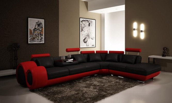 Sofa Corner sofa Couch Upholstery Seat Living landscape Suite L-shape Fabric
