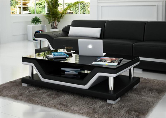 Padded Tables Black Coffee Table Glass Table Sofa Side Modern