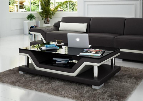 Padded Tables Black Coffee Table Glass Table Sofa Side Modern