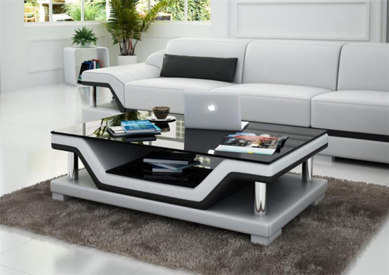 Padded Tables Black Coffee Table Glass Table Sofa Side Modern