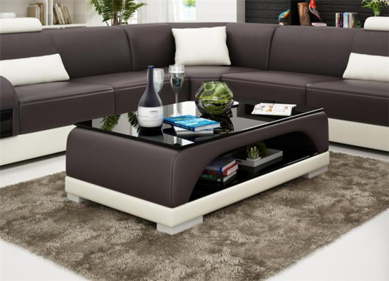 Leather table Coffee table Glass table Sofa side Modern table Padded