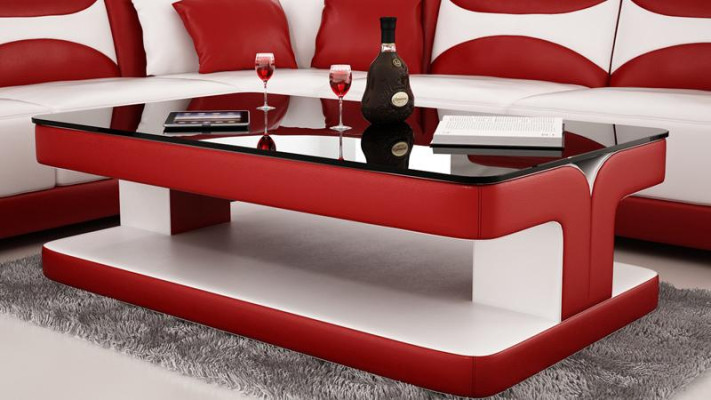 Modern Leather Coffee table Table Modern glass table Design Tables Glass
