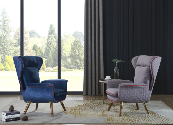 Design Wing Chair 1 Seater Fabric Couch Sofa Upholstery Sofas new