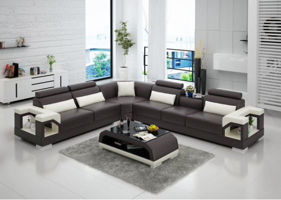 Modern Leather Sofa Couch Upholstery Corner suite Corner sofas Sofa Couches Corner sofa + USB
