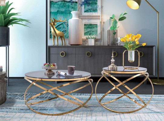 Side Couch Table Round Tables Round Sofa Metal Faux Marble Designer Luxury