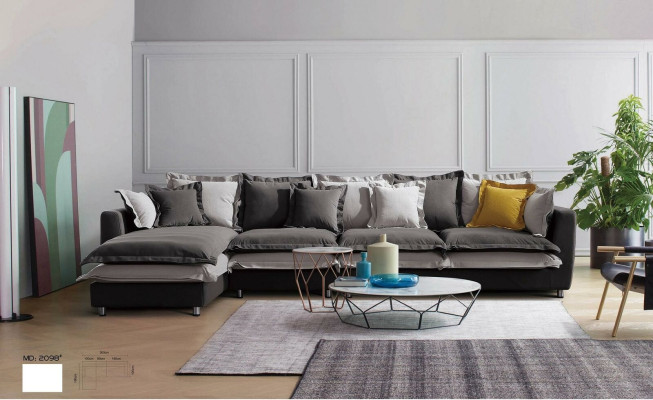 Corner Sofa Textile Seat Upholstery Couch Suite Living Room Landscape Sofas