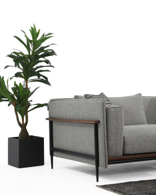 Corner sofa L-shape Sofa Gray Modern Fabric Design Living room Polyester XXL