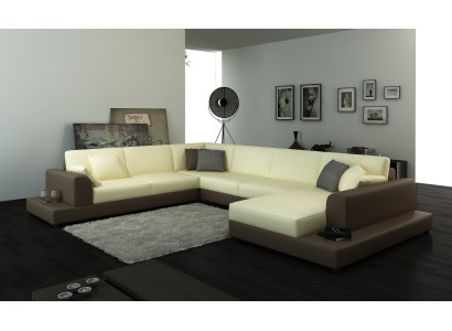 Living landscape Living room Corner sofa Leather Sofa Couch Upholstery Seat