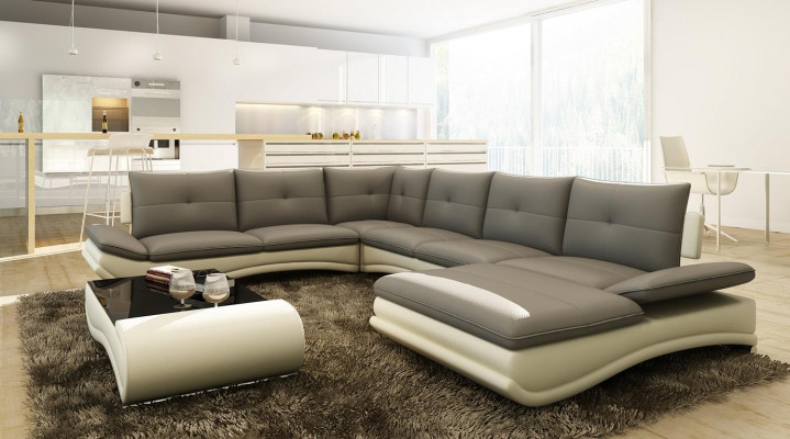 Leather sofa XXL U-shape Living room Couch Sofa Big leather couch Sofas