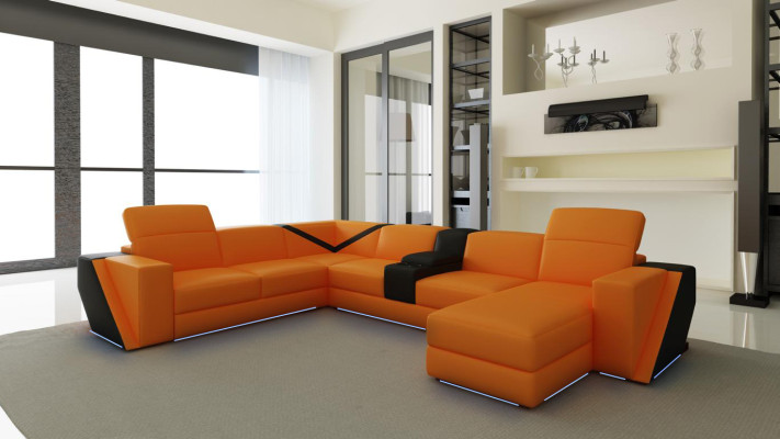 Leather sofa sofa couch upholstery living landscape designer leather sofa U-shape