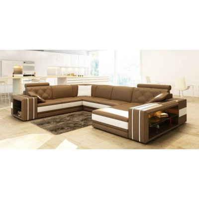 Living landscape Corner sofa Leather sofa Sofa Couch Upholstery Seat Corner Suite DonbassB
