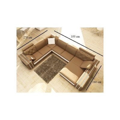 Living landscape Corner sofa Leather sofa Sofa Couch Upholstery Seat Corner Suite DonbassB