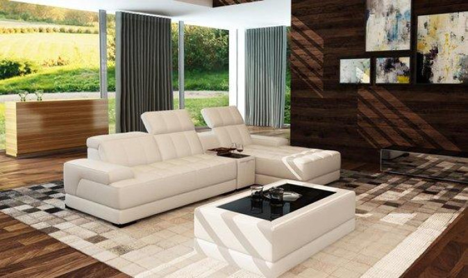 Leather sofa Corner sofa Sofa Couch Upholstery Corner Suite L-shape XXL Big Sofas