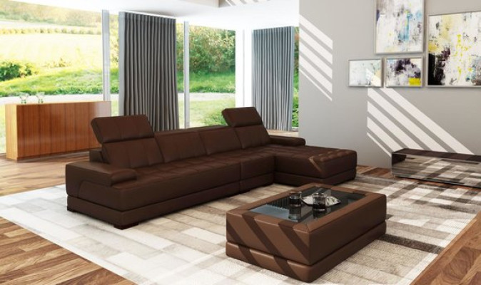 Leather sofa Corner sofa Sofa Couch Upholstery Corner Suite L-shape XXL Big Sofas