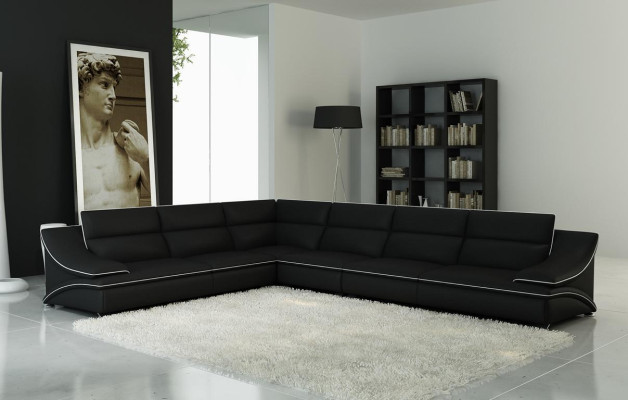 Leather sofa Living landscape Corner sofa XXL Upholstery Corner Seat Couch Suite