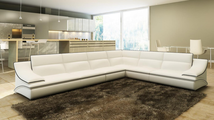 Leather sofa Living landscape Corner sofa XXL Upholstery Corner Seat Couch Suite