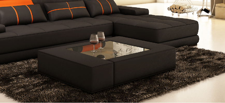 Luxury glass table: Modern side table for the living room – child safe