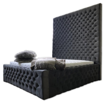 Designer Modern Chesterfield Bed in modern luxury style with high headboard