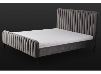 Gray double bedroom wooden furniture design elegant fabric classic furniture new