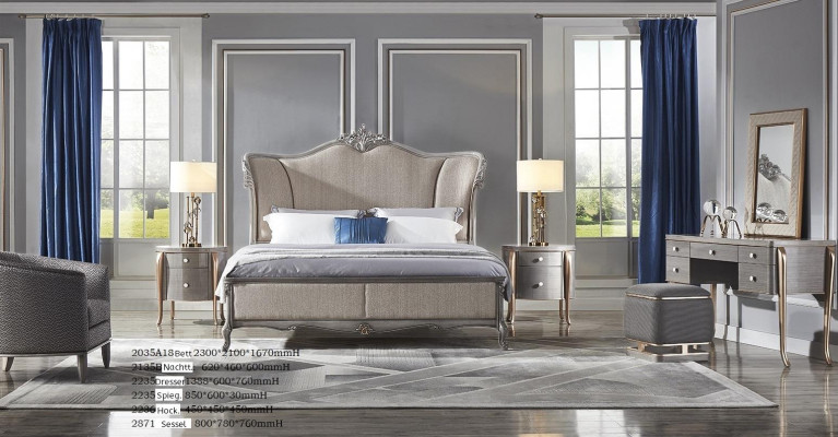 Exquisite large sleeping set consisting of 6 pieces in a modern style