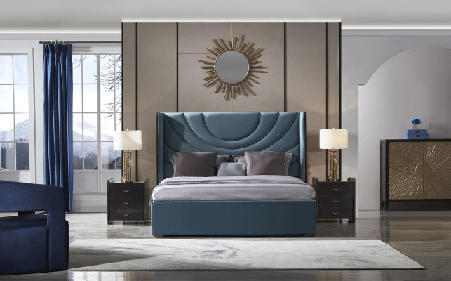 Exquisite large 5-piece bedroom set in contemporary style in the color Merengue