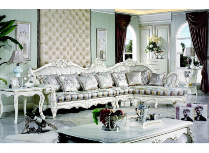 Classic r Charme Large Chesterfield corner sofa in Olive for your home