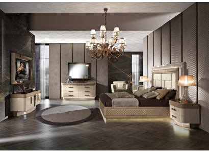 Bed Bedside table Chest of drawers Bedroom Set Design Luxus Complete Italy new 7-piece.