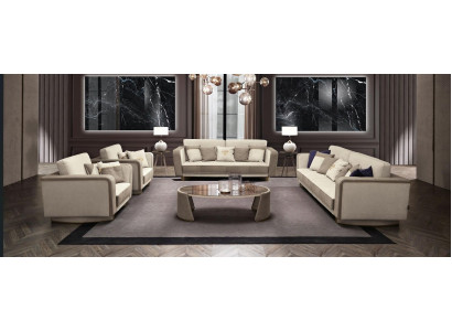 Luxury Furniture Sofa set Couch Sofa Upholstery 3 3 1 1 Seater Coffee table Wood 5pcs.