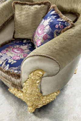 Sofa Couch Velvet Upholstery Seat 3+1+1 Seater Design Couches Sofas Wood new Suite