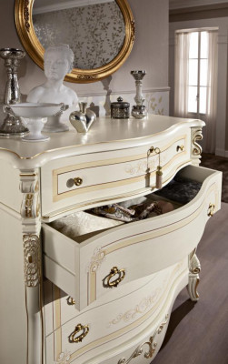 Double bed Bedroom Furniture Wardrobe Bedside table with drawers Chest of drawers 5pcs