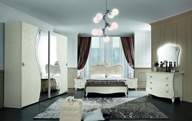Design Bedroom Complete Set Bedside table Wardrobe Baroque Rococo 6-piece.