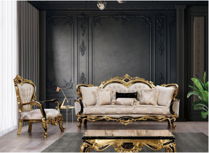 Sofa set Classic Luxury Sofas Armchair Living room set 3+1 Seat Chesterfield