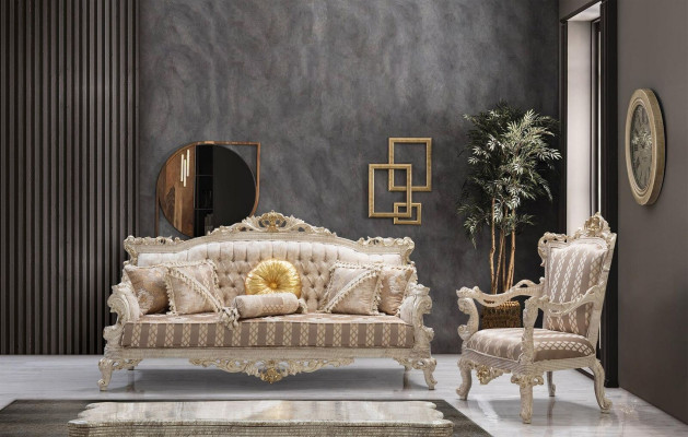 Sofa set Classic Luxury Sofas Armchair Living room set 3+1 Seat Chesterfield