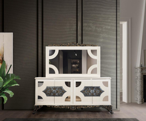 Chests of drawers Wardrobe with Mirror Noble Chest of drawers Buffet Baroque Rococo Wood Sideboard