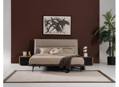 Italian Bedroom Bed 2x Bedside table 3pcs. Luxury style modern