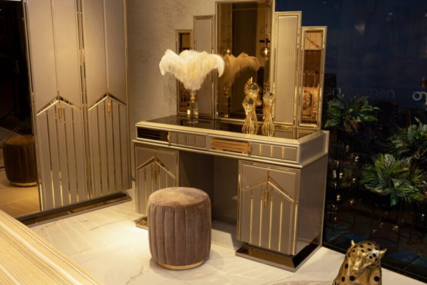 Dressing table set console mirror bedroom furniture design stool set 3 pieces. new