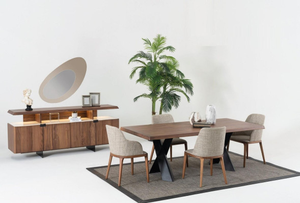 Dining room Set Table 4x Chairs Sideboard Mirror Dining set Design