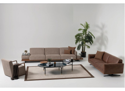 Luxury sofa set sofas 4+3+1 seat armchair 2x coffee table 4 pieces