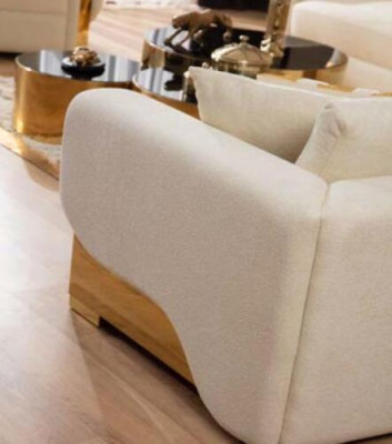 Design Single Seater Armchair Textile Living room Lounge Metal Luxury Design Sofa Furniture