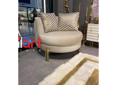 Armchair Seat Seater Design Living room Upholstery Wood Upholstery Modern Luxury Beige