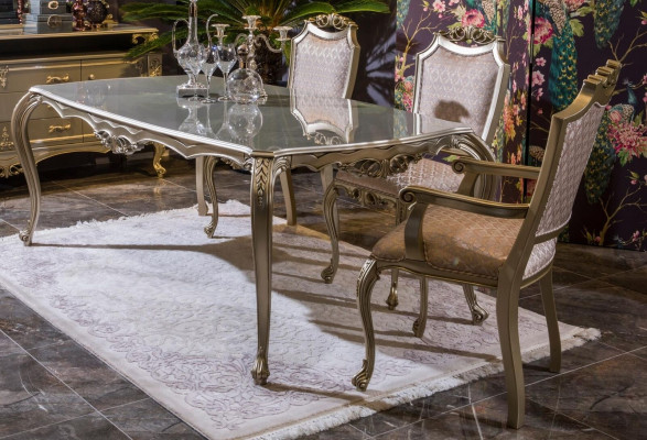 Dining room Set Dining set Classic Baroque Rococo 4-piece Chair Suite 4x Chairs
