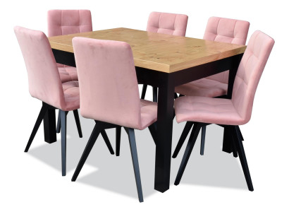 Luxury Dining room Group Suite Design 7-piece Table + 6 Chairs Armchairs Furniture