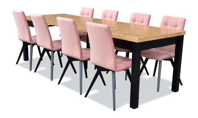Modern Dining room Furniture Dining table + 6 Chairs Complete Suite 7pcs. Set Group