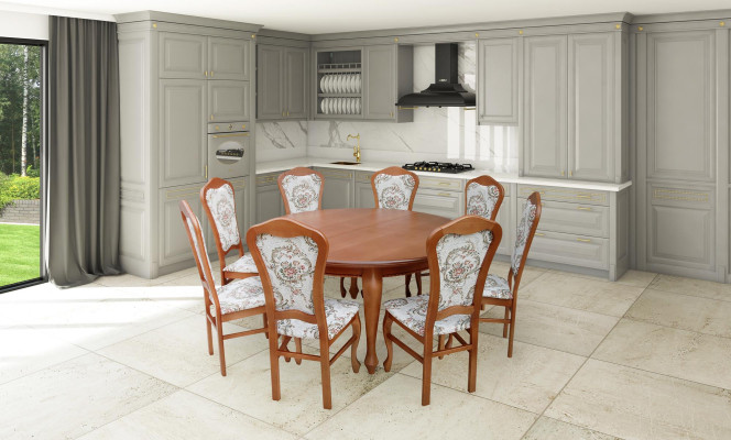 Dining room Wood Tables Dining set Set Chair Group new Table 8x Design Chairs 9pcs