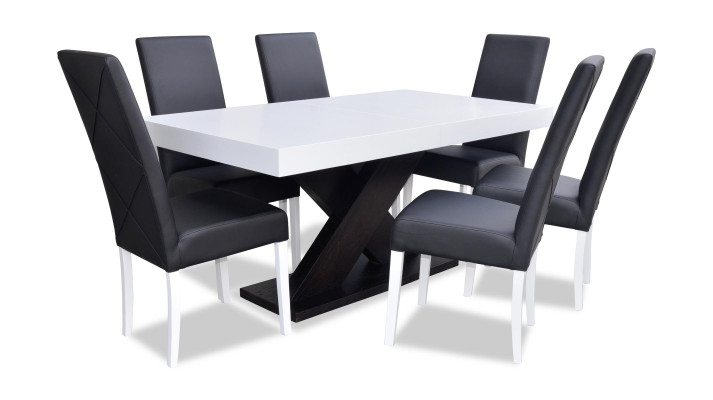 Dining room Set Display case Dining table 6x Chair Suite Table Group 7pcs. Modern set