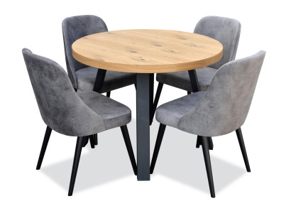 Round Dining room + 4 Chairs Chair Set Suite Round Table Wood Tables Round 5pcs