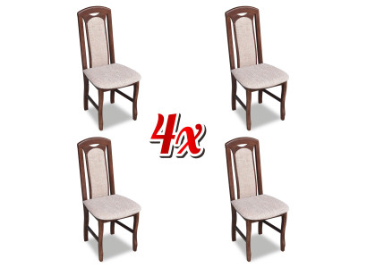 Dining room Suite Wood Lehn Leather Textile new Chair Group 4x Chairs Set Wohn