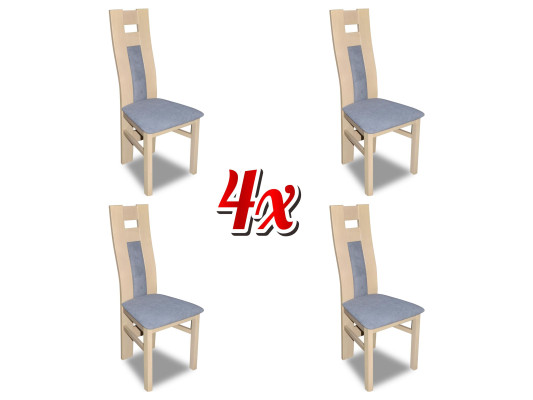 Group Seat Upholstery Lehn Chairs Suite Wood Solid Luxury Armchair Set 4x Chair